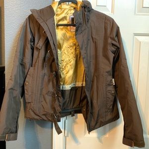 Burton X-Small Women’s Snowboard/Ski Jacket: Brown full zip with Hood.
